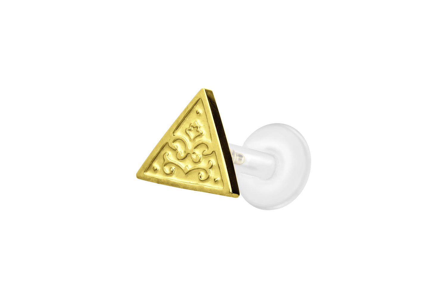 PTFE Labret Piercing mit Innengewinde + Titan-Aufsatz DREIECK
